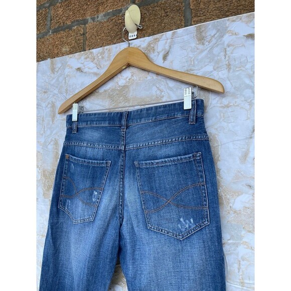 Brunello Cucinelli Low‑Slung Relaxed Jeans – Size 4, Medium Wash, Made in Italy - Picture 7 of 12